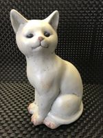 FIGURINE CHAT CHATON EN TERRE CUITE ÉMAILLÉE