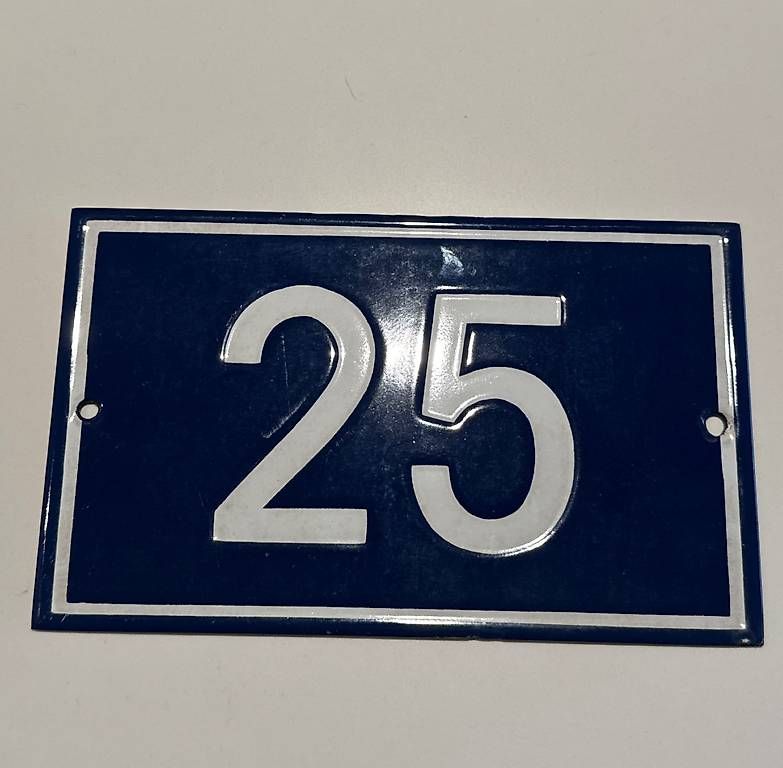 Insegne: Emailleschild Hausnummer 25 – Nuovo (secondo la descrizione) da Rapperswil SG venduto da jemuca