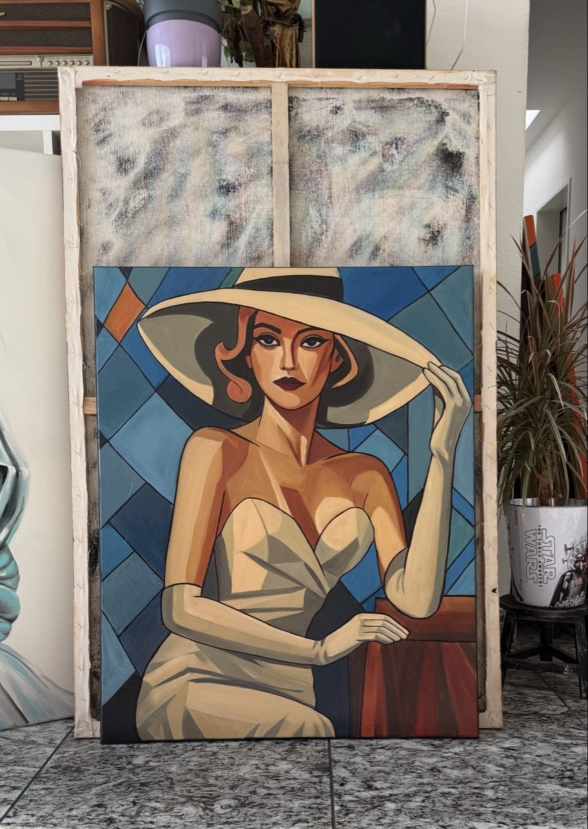 Dipinti: Madame Bleu – Original Ölgemälde – Nuovo (secondo la descrizione) da Buchs SG venduto da ViccaArt 3