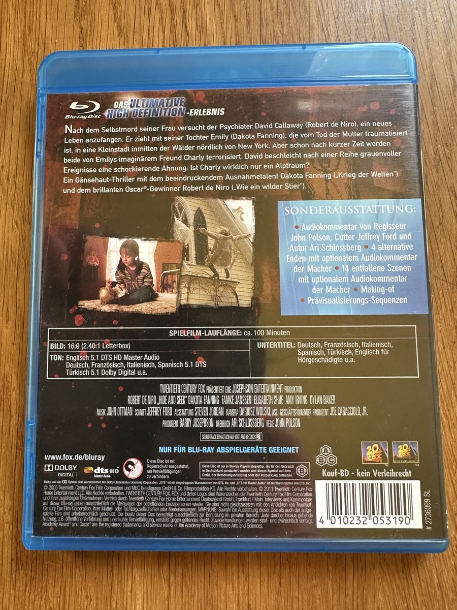 Tutti i DVDs: Hide and Seek, Bluray, Robert de Niro – Usato da Benken ZH venduto da Audi-erich 1