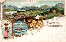 Gruss vom Vierwaldstättersee. Ansicht von Luzern