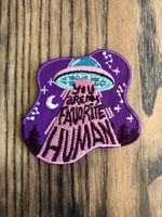 Aufnäher Patch zum Aufbügeln Alien UFO favorite human