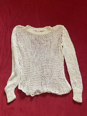 Damen Pullover weiss Grösse L Strick offen guter Zustand