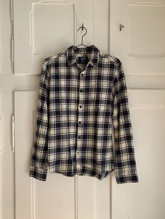 STRAY - Flanellhemd dunkelblau-weiss kariert XS
