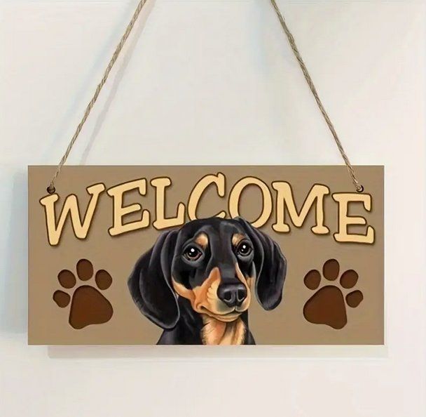 PWHAOO Dackel Gartenflagge – „Welcome, We Hope You Like Dachshunds“, 45,7x31,8 Cm, Doppelseitig Bedruckt, Polyester
