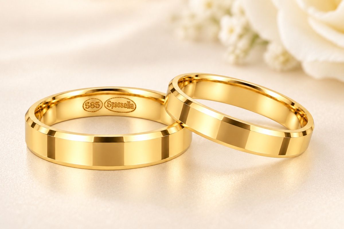 Anelli: 585/14 Karat Gold Eheringe NEU – Nuovo e nell'imballaggio originale da Murg venduto da MTGold 1