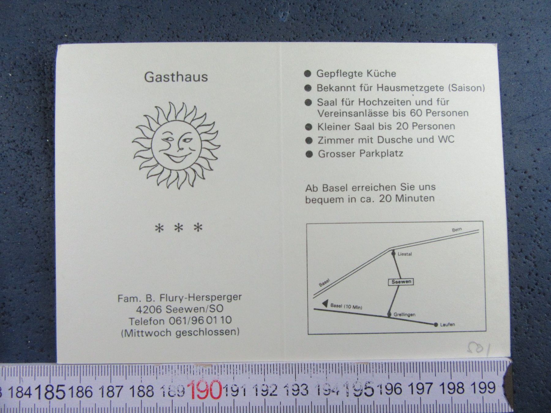 Cartoline postali: SEEWEN SO AK GASTHAUS SONNE FLURY-HERSPERGER – Usato da Ettingen venduto da Hausi4711 1