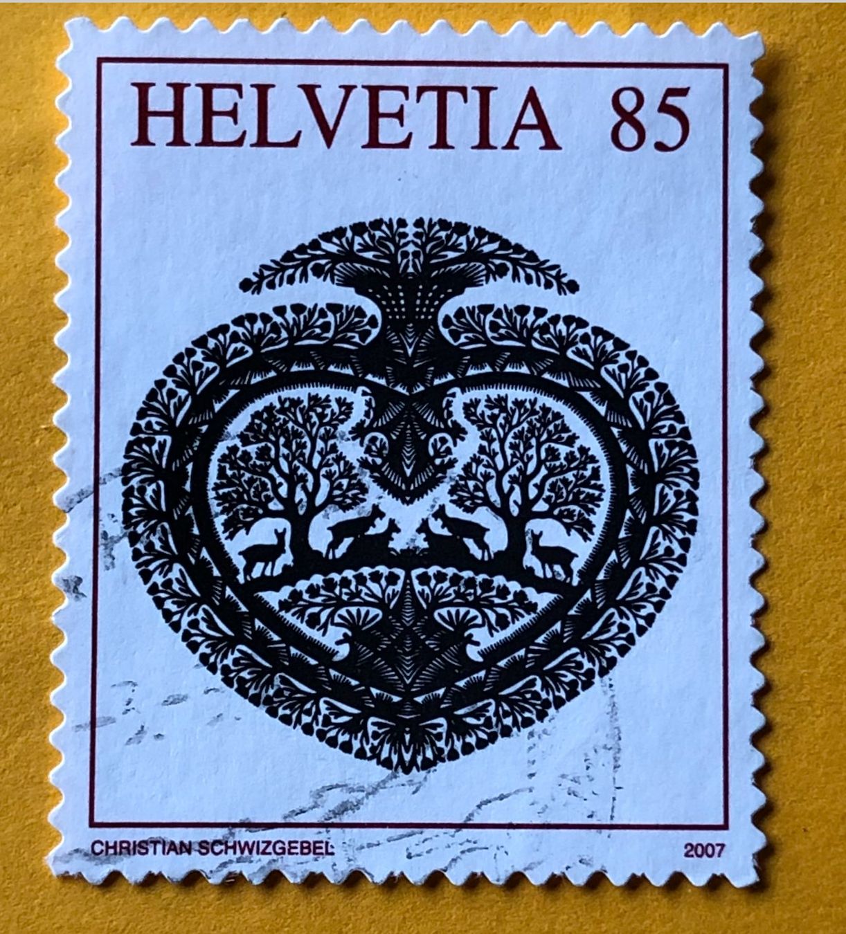 Alle Briefmarken: Nr.1250A Herz  GESTEMPELT Sondermarken 2007    – Gebraucht aus Aarau von Billa007
