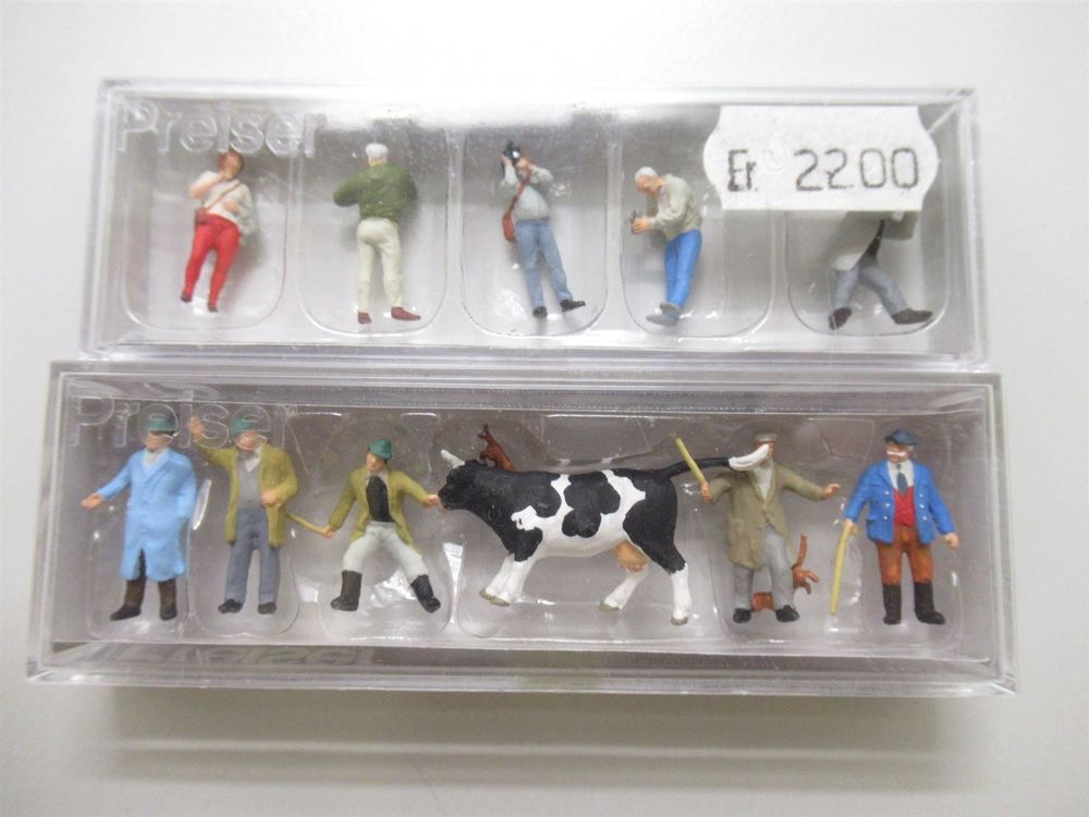 Preiser 14075 Arbeiter-Figuren - 6 Figuren Set Für H0 Modelleisenbahn | 1/87