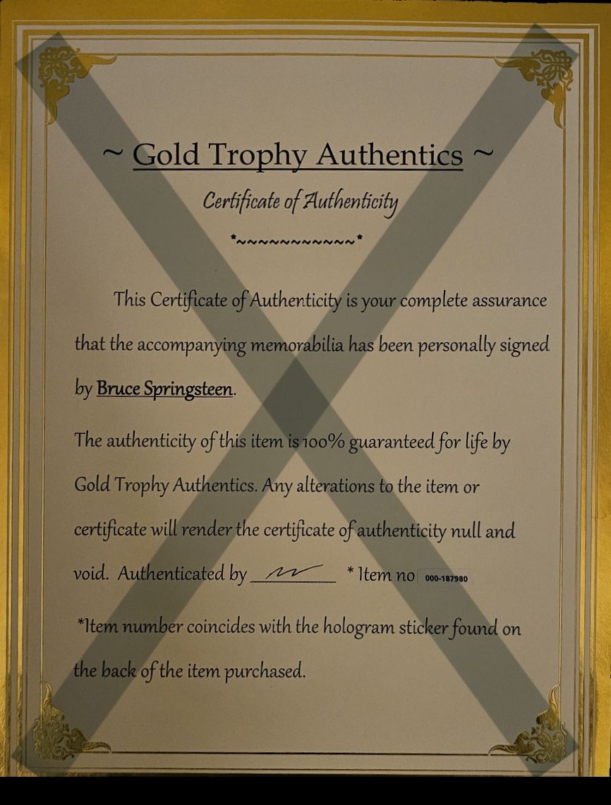 Autografi: Bruce Springsteen signed autograph + COA – Usato da Payerne venduto da UpPower 1