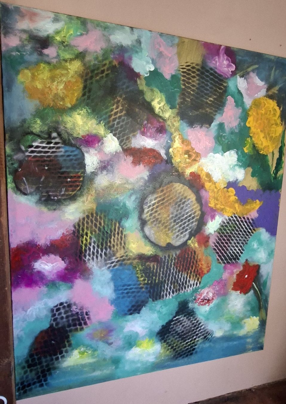 Gemälde: Gemälde " Blütensee " handmade 100×120 – Neu (gemäss Beschreibung) aus Riehen von Steinbock1970 2