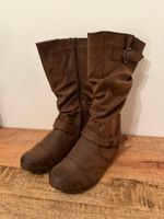 Braune Damen Leder Stiefel, Grösse 42, NEU