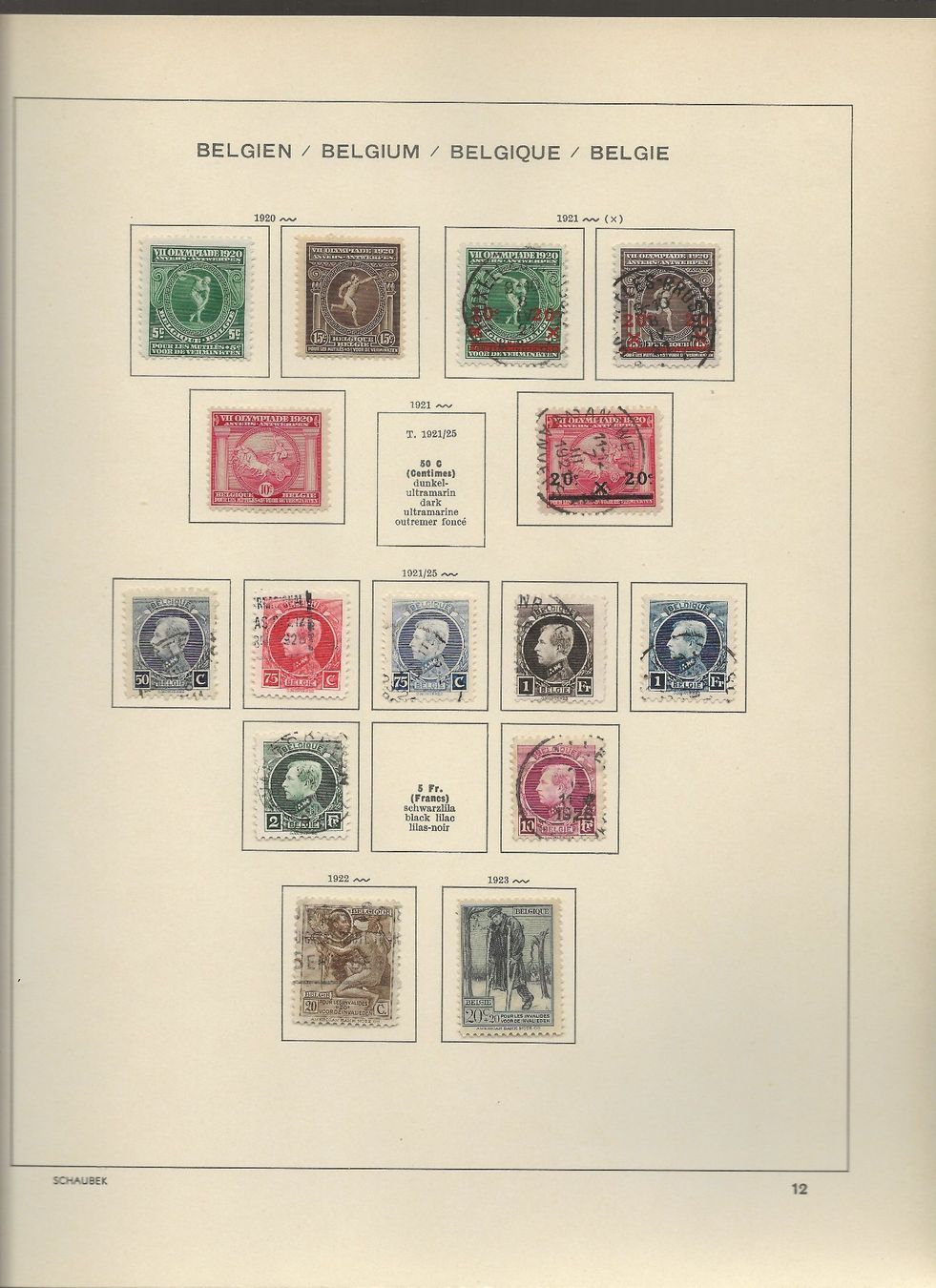 Tutti i francobolli: Marken Belgien  1920 bis 1930 – Usato da Au ZH venduto da xelagreb01 1