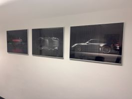 3er Set Porsche Bilder, gerahmt, Wanddeko, neuwertig