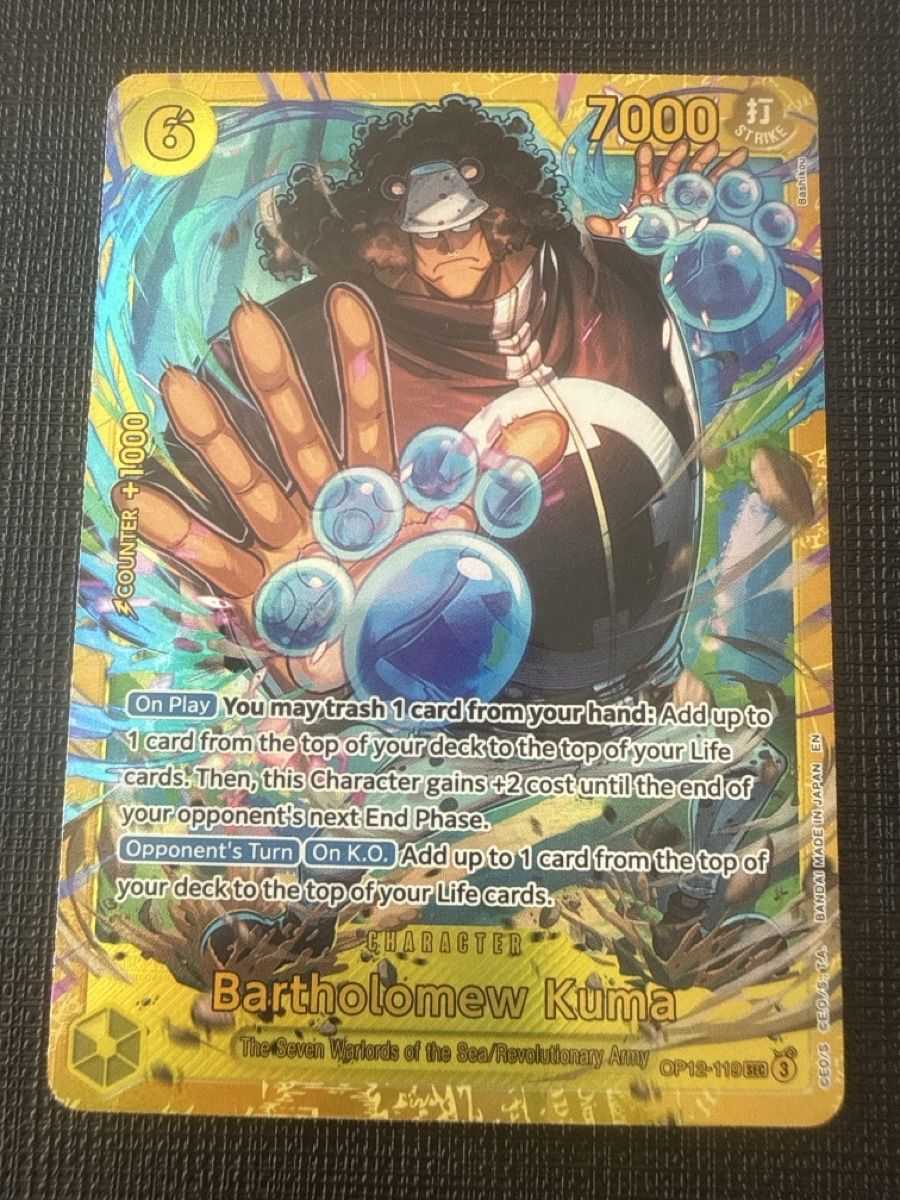 Bandai Sammelbilder & Trading cards: One Piece TCG - Kuma OP12-119 SEC V1 – Neu und originalverpackt aus Genève von Muna.drk