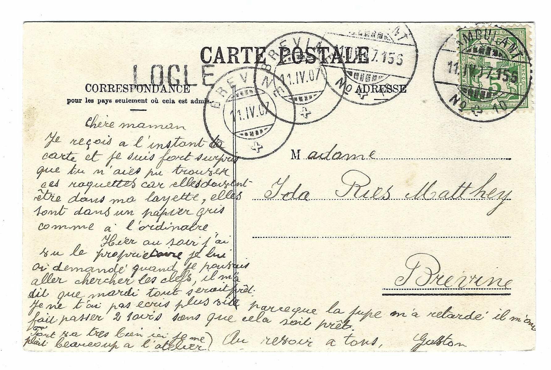 Tutti i francobolli: Stabstempel Locle 1907 k8 – Usato da Aarau venduto da fussball-fussball