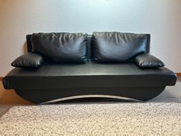 2er-Sofa schwarz, Leder, guter Zustand