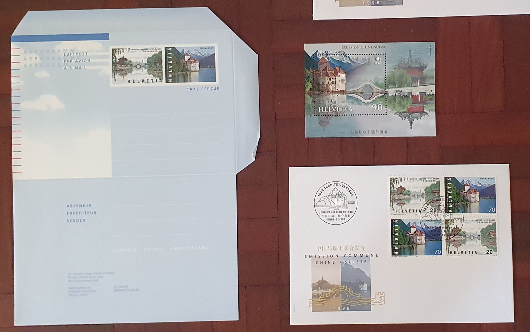 Alle Briefmarken: Briefmarkensatz China-CH Schweiz 1991 – Gebraucht aus Kreuzlingen von Rschweiz1 5