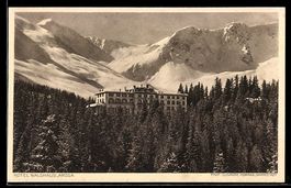 AK Arosa, Hotel Waldhaus mit Bergpanorama