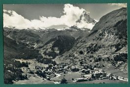 Zermatt mit Matterhorn, Gesamtansicht, 1954, gelaufen