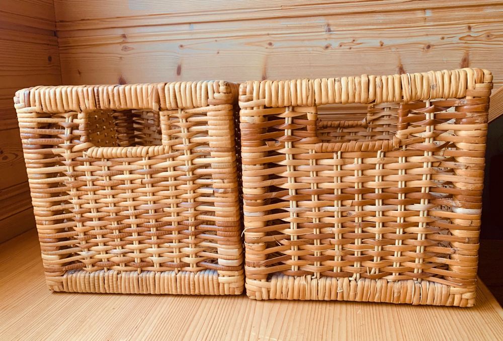 IKEA BRANÄS Aufbewahrungskorb Aus Rattan – 32x34x32 Cm, Handgewebt, Weiß | Für Zeitschriften, Deko & Mehr