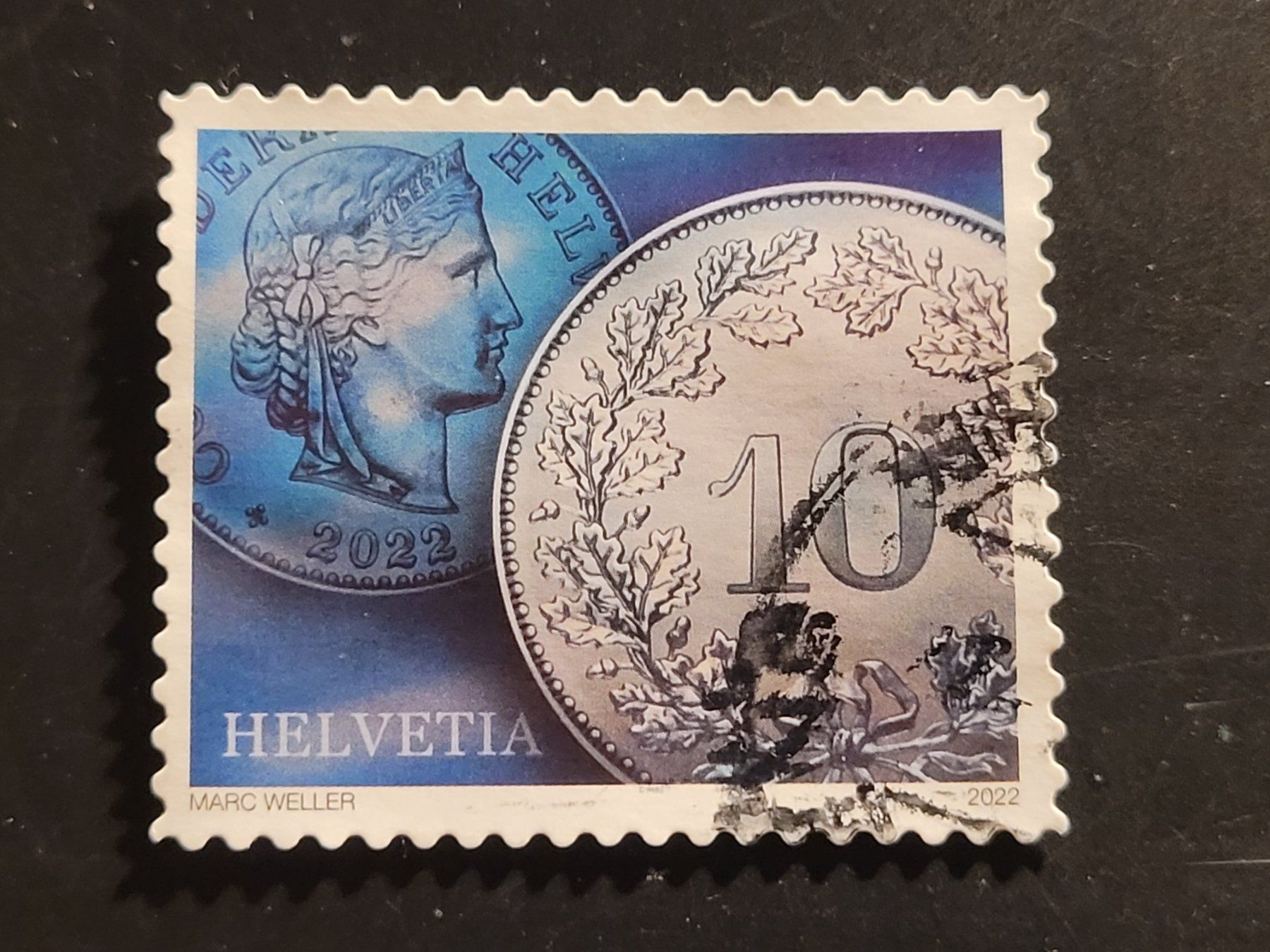 Tutti i francobolli: Timbre CH 2022 - Pièce de 10 centimes – Usato da Payerne venduto da tintin08