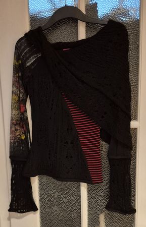 Save the Queen! Schwarzer Strickpullover, Herbst Look Gr. S