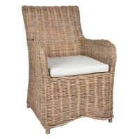 Schöner Rattansessel & Hocker