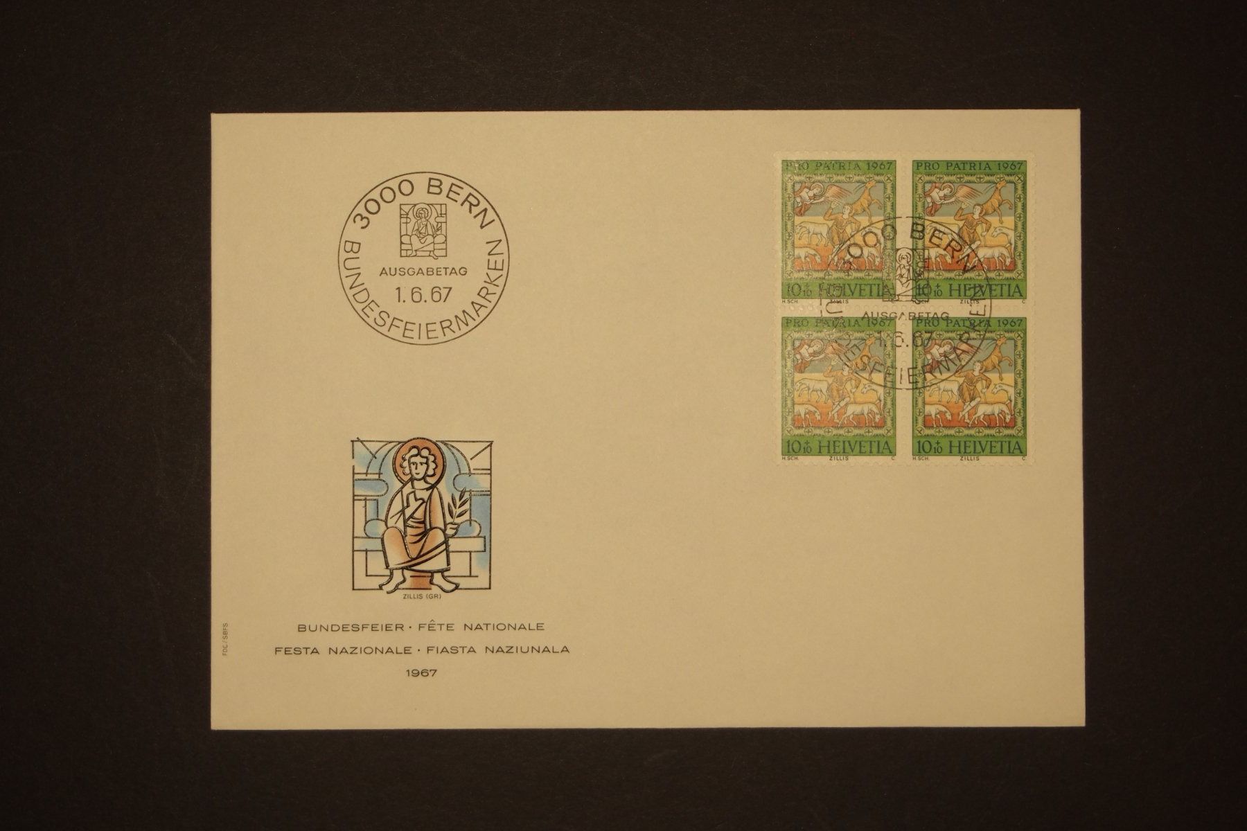 Tutti i francobolli: 1967 MiNr. 854 Schweiz 4er Block FDC – Usato da Solothurn venduto da and_fxw5