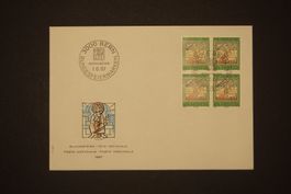 1967 MiNr. 854 Schweiz 4er Block FDC