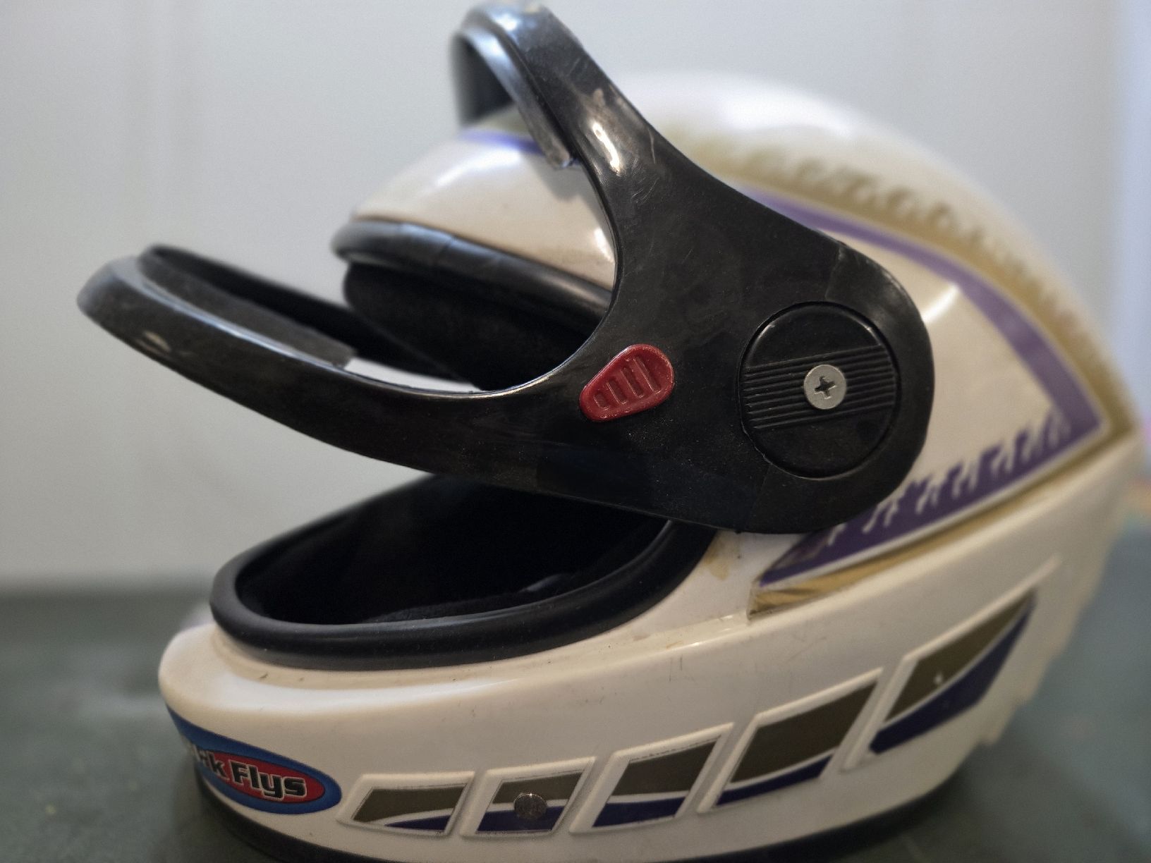 Caschi: Casque integral Blak Flys IWA blanc violet  – Difettoso da Genève venduto da xso_dm5n 3
