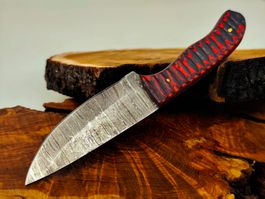 Geprüft! 1A Knife Faltenstahl DAMASCUS Damast Jagd Messer