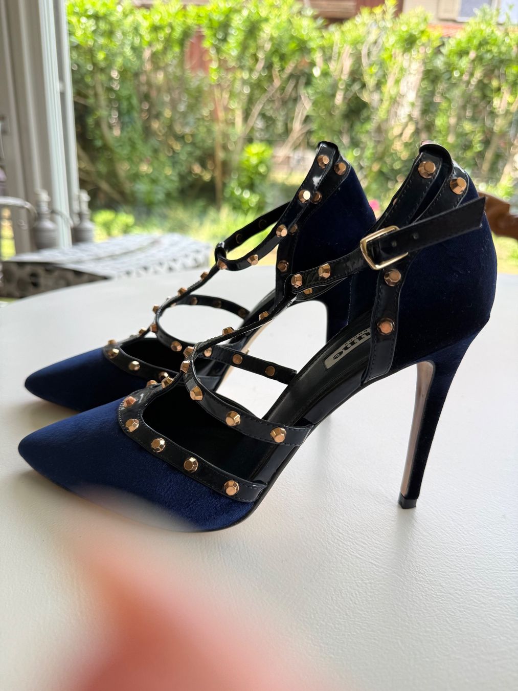 Dune London Damenschuhe: Dune London Pumps Samt, dunkelblau, Top! – Neu (gemäss Beschreibung) aus Dietschwil von adr_gs9w