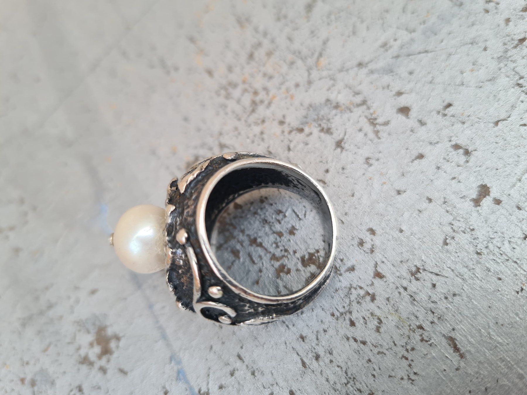 Anelli: Schmuck: Silber-Ring mit Zuchtperle-Nr. 8 – Usato da Romanshorn venduto da Rachacha 4