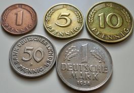 5 Stk Münzen BRD ab 1949