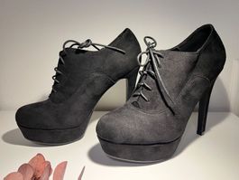 👠👠High heel / Plateau-Ankle Boot Gr. 39 schwarz -Tata