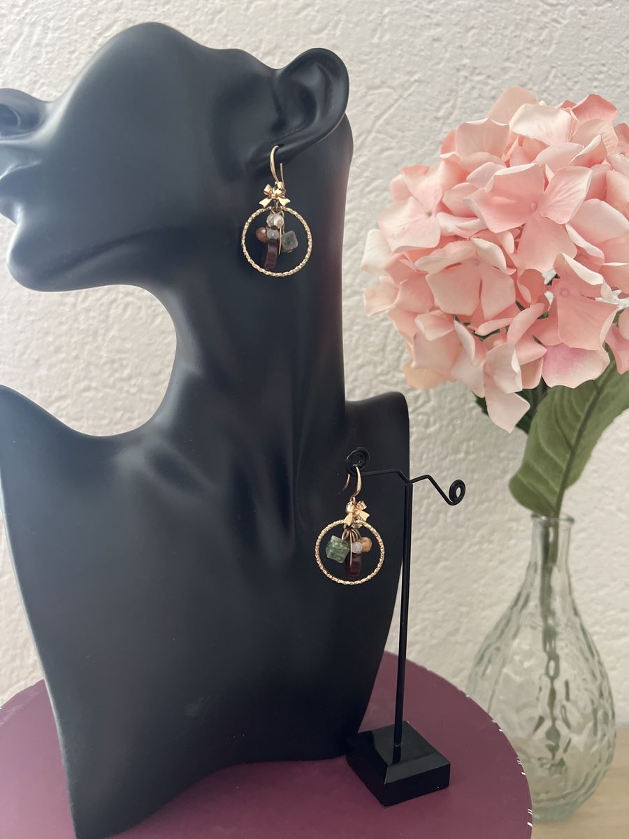 Orecchini pendenti & Orecchini a lobo: Goldige Ohrhänger mit Steinchen – Nuovo (secondo la descrizione) da Seon venduto da Sunny-Schmuck78
