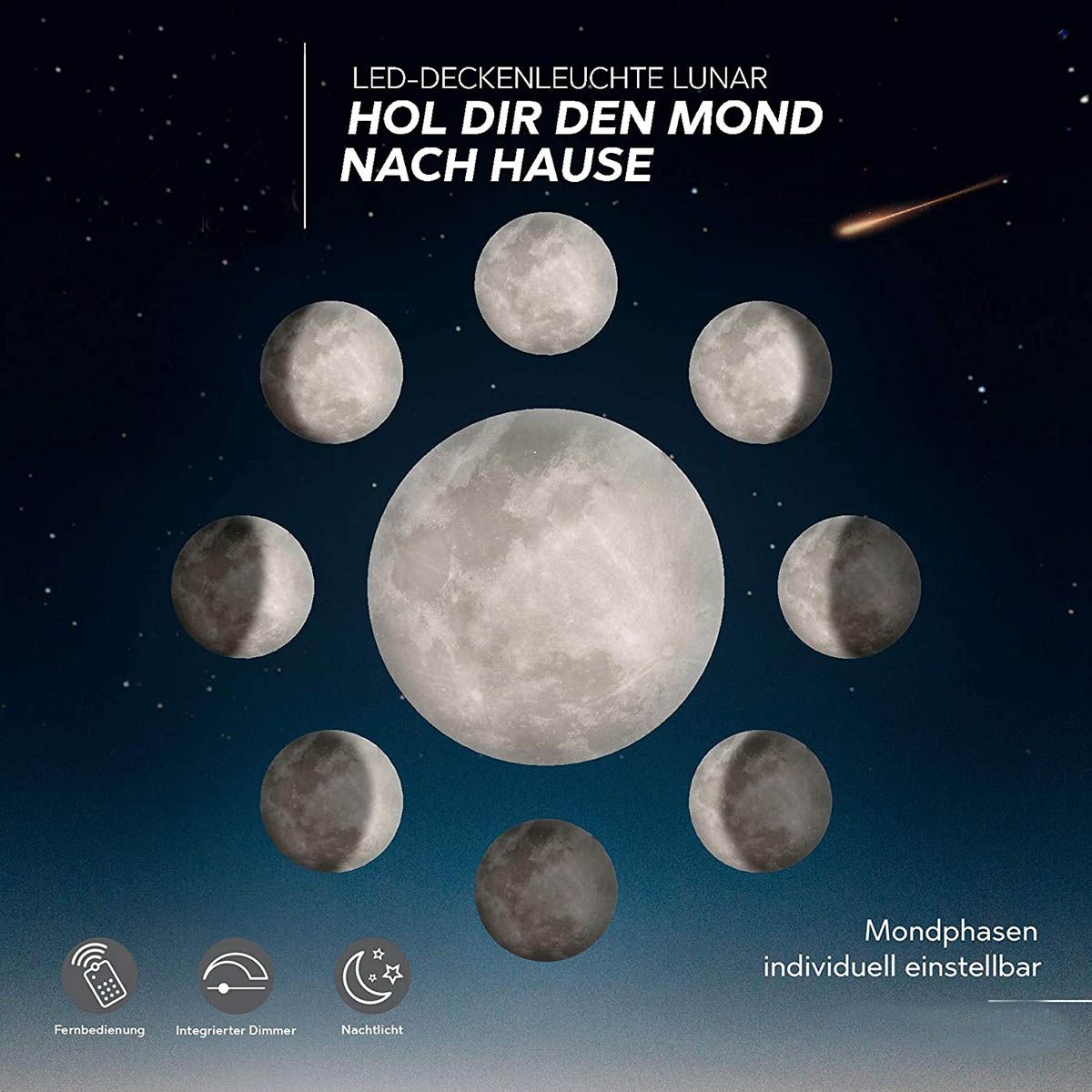 Lampadari & plafoniere: LED Deckenleuchte, Rund, Mond-Design – Nuovo (secondo la descrizione) da Kreuzlingen venduto da Smart-Light 1