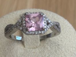 Luxus Elegante Solitär gr: 19/9 Ring Zirkonia Farbe: Silver