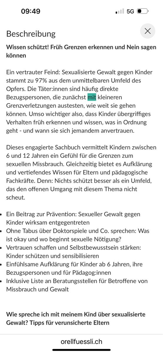 Libri: Präventionsbuch: Ist das okay? – Nuovo (secondo la descrizione) da Grafenried venduto da Tina_Imhof 3