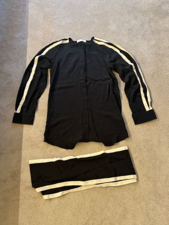 CHLOÉ Black & Ivory Silk Blouse – FR 36