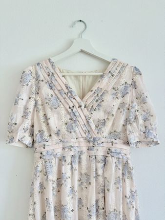 Vintage Maxikleid mit Blumenmuster XS-S