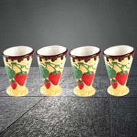 🍦 Süße Eisbecher in Cornet-Form-Erdbeer-Print, 4 Stück 🍓💫