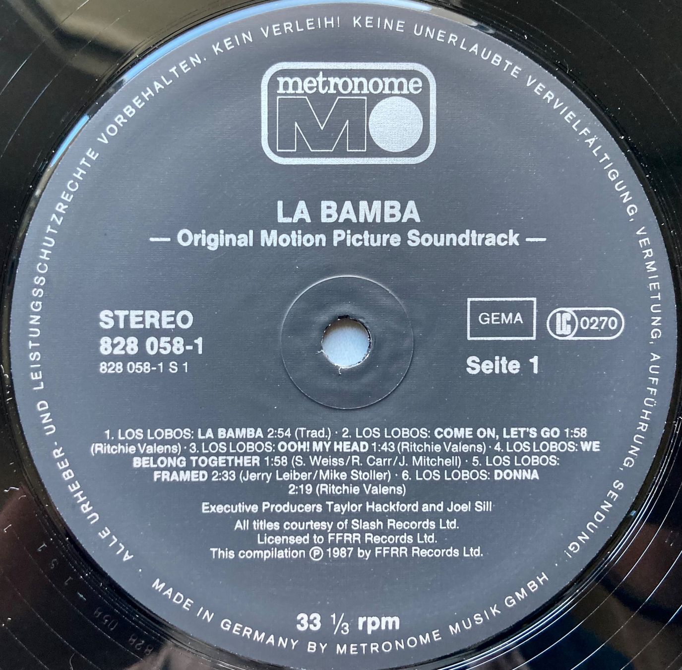 Schallplatten: MUSIQUE DE FILM - LA BAMBA – Gebraucht aus Poliez-Pittet von Newtown-Records 3