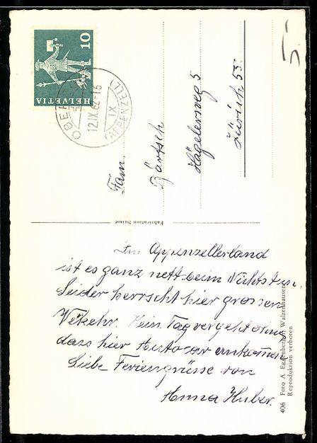 Ansichtskarten: St. Anton-Oberegg /App., Kapelle mit J – Gebraucht aus Berlin von bartko-reher 1