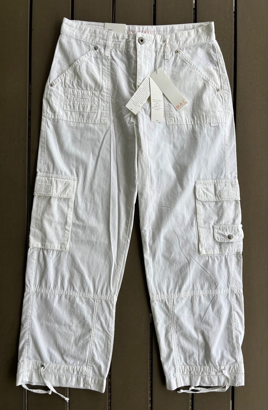 Pantaloni: MAC Cathy 7/8 Baumwollhose white zip, Gr. 34 – Nuovo e nell'imballaggio originale da Ebnat-Kappel venduto da Molton