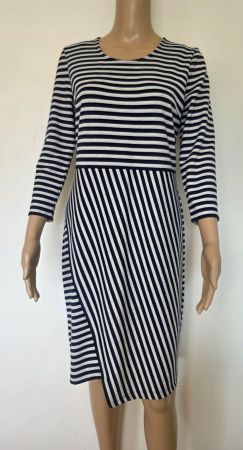 GERRY WEBER Kleid Gr. 36 gestreift marine/hellgrau