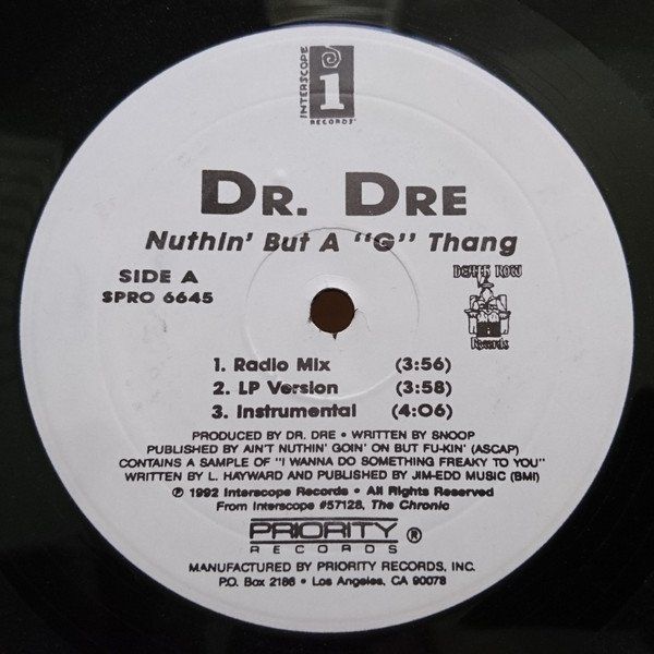 Schallplatten: Dr. Dre – Nuthin' But A 'G' Thang (12") – Gebraucht aus Genève von jim.k