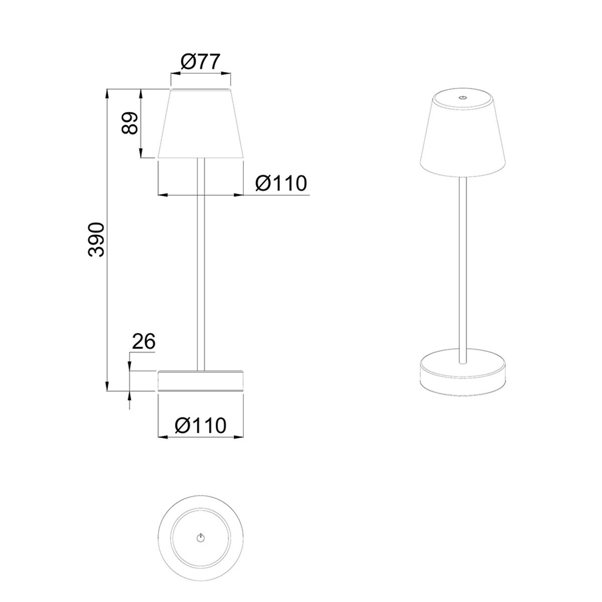 Lampade: Aussen Tischleuchte, 39 cm Höhe, IP44 – Nuovo (secondo la descrizione) da Kreuzlingen venduto da Smart-Light 7