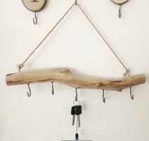 3 Boho Wandhaken aus Holz mit 5 Haken ca. 39cm